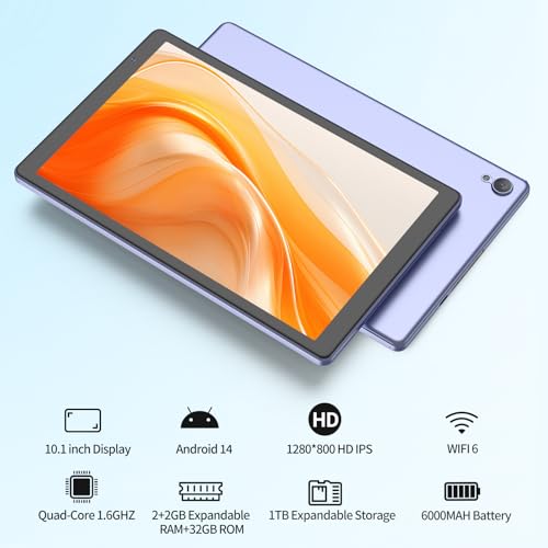 Image of Tablet Android 10 inch, 32GB+1TB Expandable,HD IPS Screen