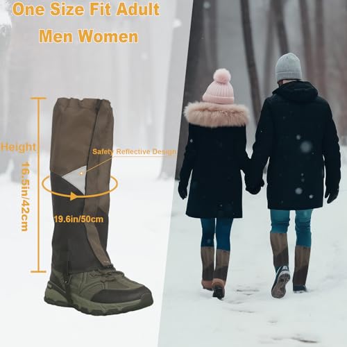 Gators for Hiking Boots and Shoes Waterproof 1000D Oxford Snow Boot Gaiters Lightweight Adjustable Men Women Leg Protection Covers Fit Hiking Hunting Mountain Climbing Skiing Snowshoeing Weed Eating - Thumbnail 3