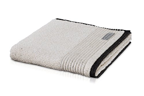 Preisvergleich Produktbild möve Eden Saunatuch Biesenbordüre 80 x 200 cm aus 80 % Baumwolle / 20 % Leinen, nature / black