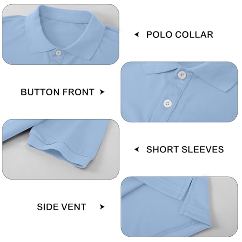Image of Boy Polo Shirt Pique School Uniform Shirt for Kid Golf Top Youth Boy 5-14Y