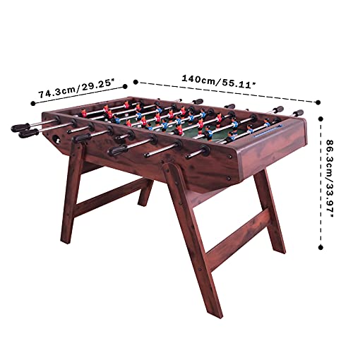 NOALED Kickertisch, freistehender Deluxe-Fußball-Tischfußballspiel mit Beinen, Holzrahmen mit 8 Reihen, Indoor-Tischfußball, Familienspaß, Party, Weihnachten, Spieltisch – Bild 3