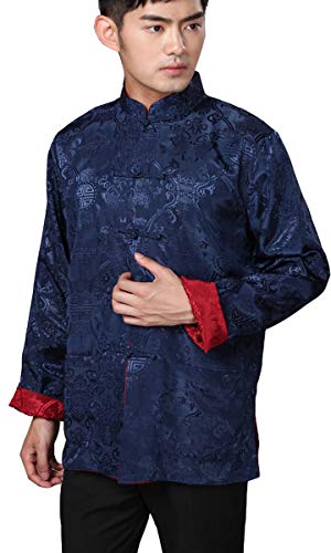 Chinese Traditional Tai Chi Uniform Long Sleeve Top Kungfu Shirt Tang Suit for Men
