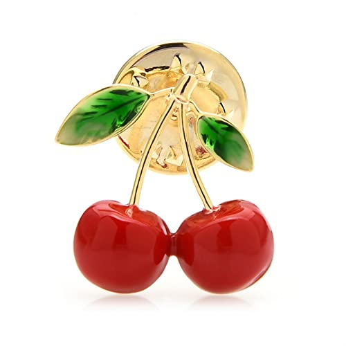 Broche cerise émail pour femme un accessoire de mode élégant pour veste et manteau de fête