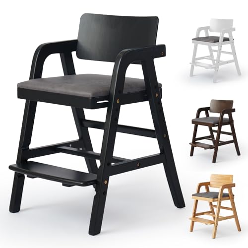 Leesinwing Solid Wood High Chair Black