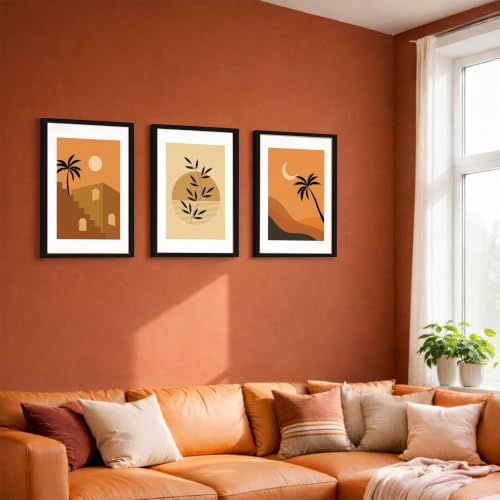 Image of NoWorries Minimalist theme coconut tree wall paintings for home decoration /Tree art wall frames for wall decor Set of 3 Frames (Theme-Nature) (Pattern-Minimal) (Art-14, 10x13inch)