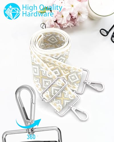 Image of Silvery Purse Straps Replacement Crossbody - Guitar Strap for Purse Crossbody