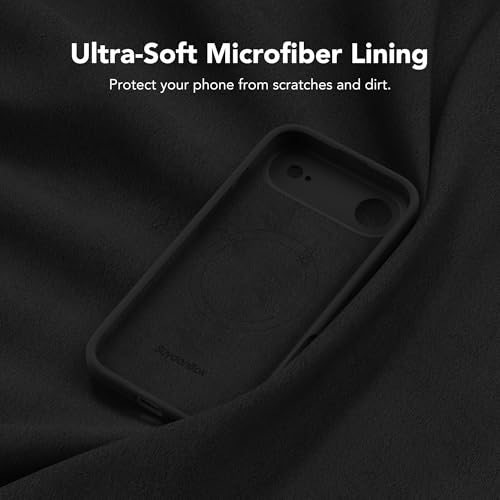 Image of Magnetic for iPhone Air Case, Compatible with MagSafe, [Full Camera Protection][Screen Protector] Silicone Shockproof Protective Phone Case for iPhone 17 Air 6.5 inch, Black