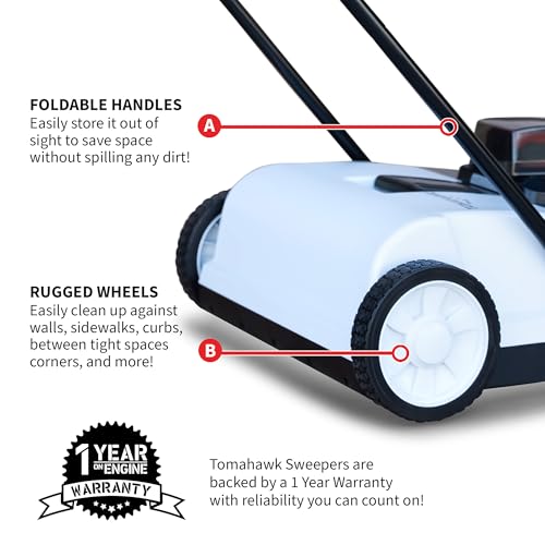 22\" Battery Powered Push Sweeper with Double Brush System 18V Lithium-Ion - Thumbnail 4