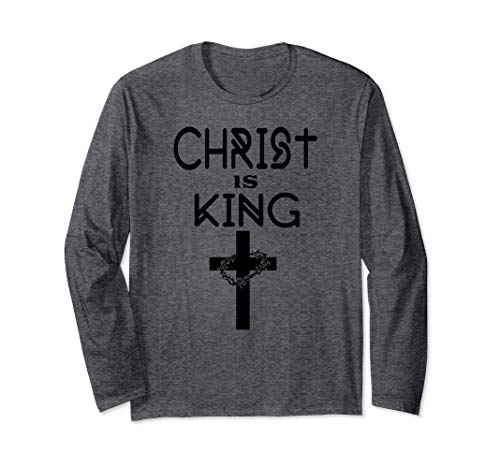 Gesù Cristo è il re religioso croce regalo Tees Maglia a Manica
