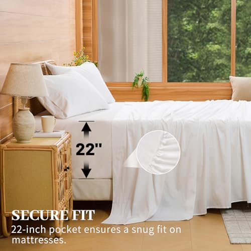 Image of Bedlifes 1000TC Egyptian Cotton Queen Sheets, 4Pcs 18-24 inch Extra Deep Pocket