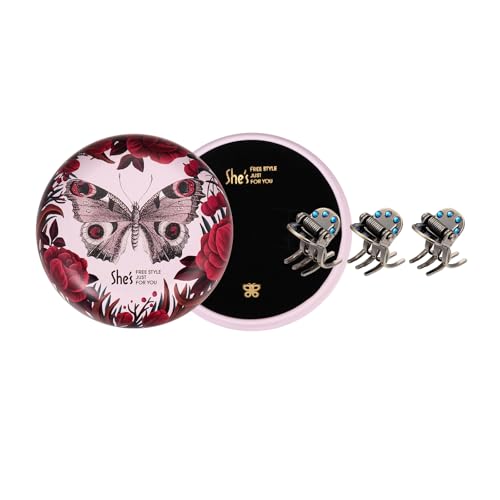 Mini pinzas de pelo con cristales para mujer, 3 piezas miniatura 5