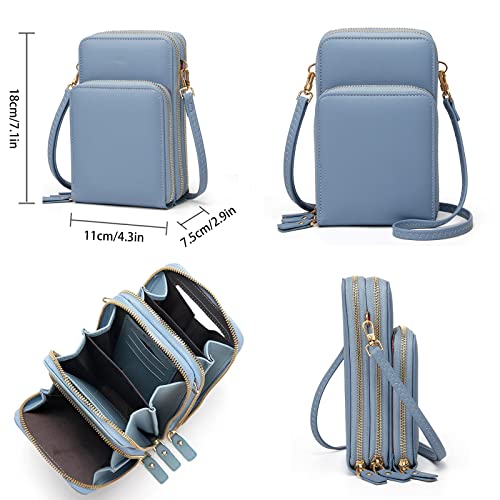 Clutch Wallet PU Leather Small Crossbody Phone Bags Cellphone Wallet Purse for Women with Credit Card Slots2