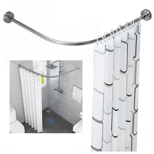 Opiniones de Cortinero para Baño en Escuadra Walmart de esta semana. 41 IDLOOKMAL Barra de Baño para Cortina,Poste de cortina de baño con cortina de baño y gancho,Barra para Cortina de Ducha Acero Inoxidable 80cm-140cm Sin perforación,Barra Angular...