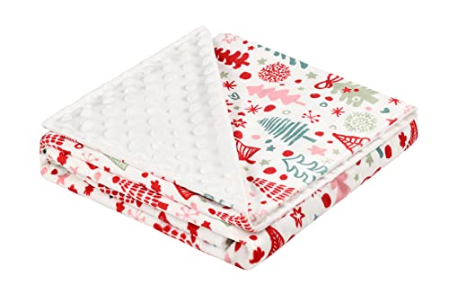 Image of Baby Mink Blanket Red Cartoon Christmas