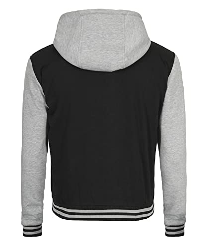 Image of Decrum Hooded Varsity Jacket Men - Fashion Trendy Casual High School Baseball Letterman Mens Hoodie Bomber Jackets