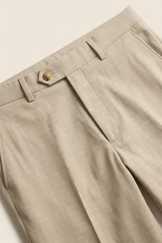 Image of Peter England Men's Slim Fit Mid Rise Premium Formal Stretchable Knit Super Trouser | Comfort Lycra | 360-Degree Stretch