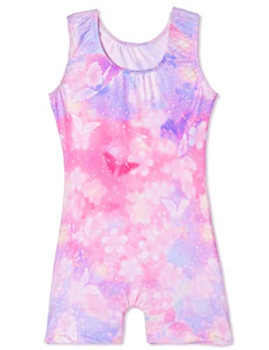 Image of TENVDA Leotards for Girls Gymnastics Kids Children Biketard With Shorts Sparkly Unicorn Dance Unitards(Multiple Colors)