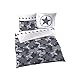 Produktbild CAMOUFLAGE Bettwäsche · Sterne & Camo · Militär Army Tarnlook grau, silber, anthrazit · 2 teilig Kissenbezug 80x80 + Bettbezug 135x200 cm