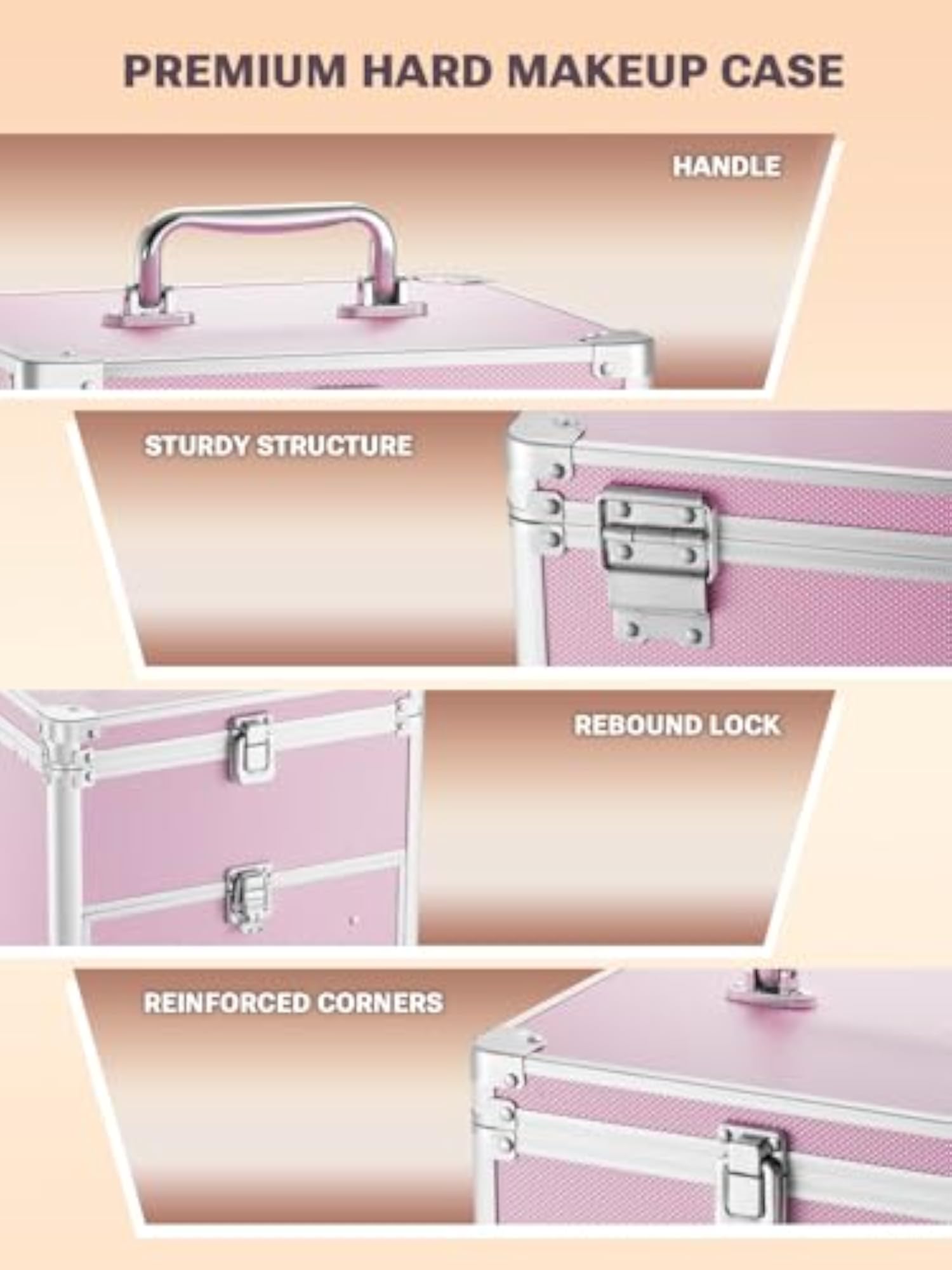 Makeup Box with Drawer and Detachable Lighted Mirror