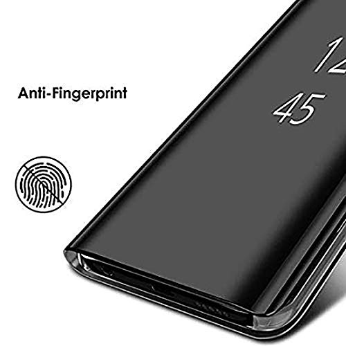 Image of Clear View Smart Stand Mirror Flip Case Cover for Samsung Galaxy M31 - Black