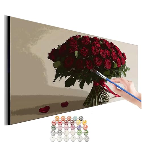 Peinture par numéro adulte rose solution anti-stress pour réussir votre toile acrylique fleur