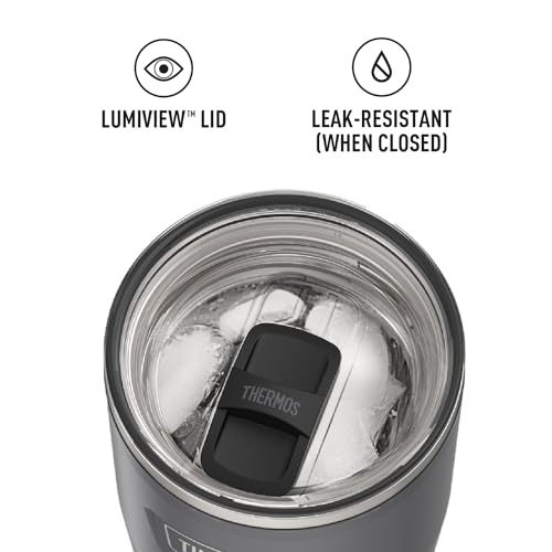 Image of THERMOS ICON SERIES Stainless Steel Cold Tumbler with Slide Lock, 24 Ounce, Granite