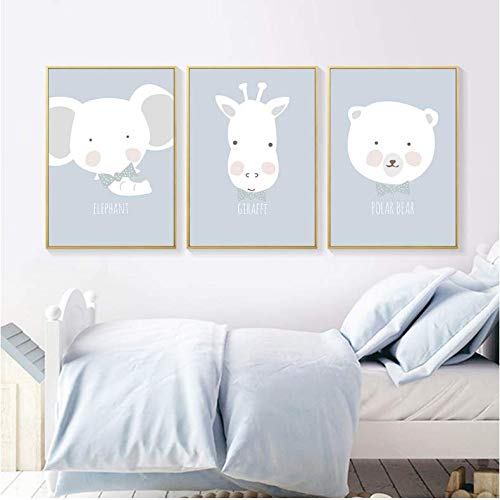 Tableau Animaux Dessin Animé pour Décorer la Chambre de l'Enfant 50x70