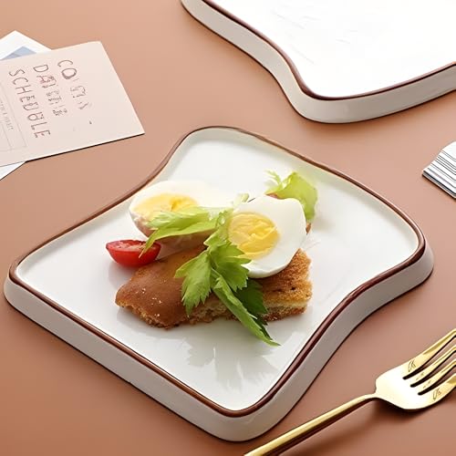 Image of Beyond Homes Ceramic Breakfast Plates, 18cm, Set of 2 | Microwave & Dishwasher Safe Platter Plates for Serving | Dessert & Snack Plates| Modern Kitchen Dinnerware for Daily Use & Gifting (White)