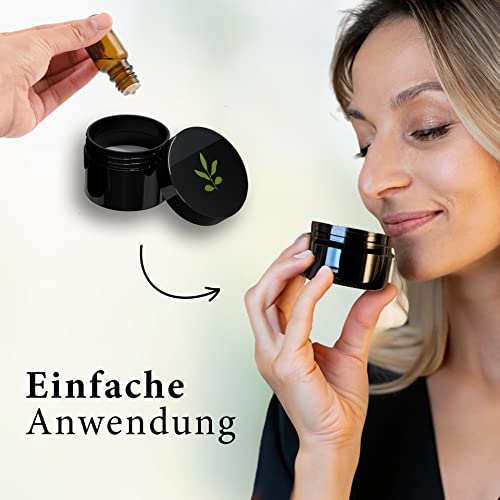 SOS Riechtraining Set mit Riechgläsern – Geruchssinn trainieren & Geruchstraining bei Geruchsverlust – mit ätherischen Ölen - Eukalyptus, Rose, Zitrone & Nelke – wieder riechen lernen