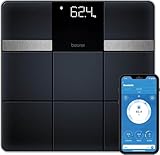 Beurer BF 450 Pèse personne avec connexion à l'application via Bluetooth, balance impédancemètre numérique avec 17 valeurs mesurées, structure de carreaux mats, 8 mémoires utilisateur, 180 kg