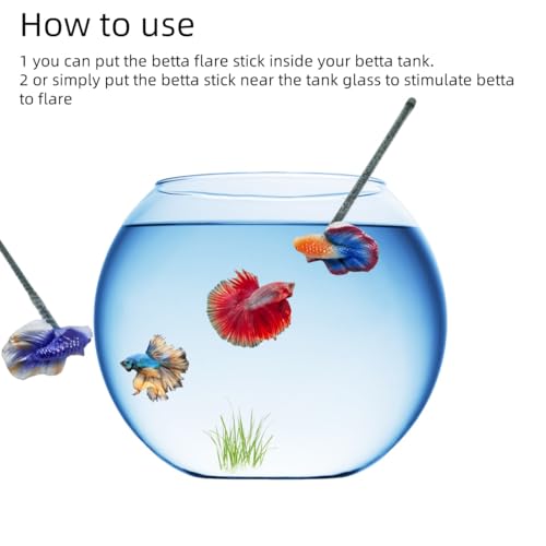 Image of Interactive Betta Fish Flare Stick Toy for Tanks - Simulated Betta Training Teasing Toy for Color Grow and Good Behavior