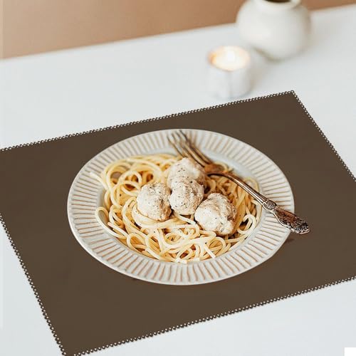 Sets de table carrés lavables marron avec motif ours mignon - 7