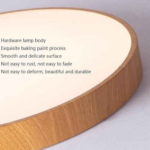 Lámpara de techo LED ultrafina de veta de madera redonda regulable 8