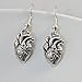 Sterling Silver Anatomical Lifelike Human Heart Dangle Earrings