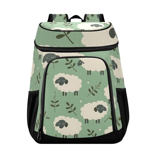 Sheep Farm Green Cooler Backpack Cooler Insulated Leak Proof Lunch Backpack 36 Cans Waterproof Soft for Men Women Picnic Hiking Camping Beach