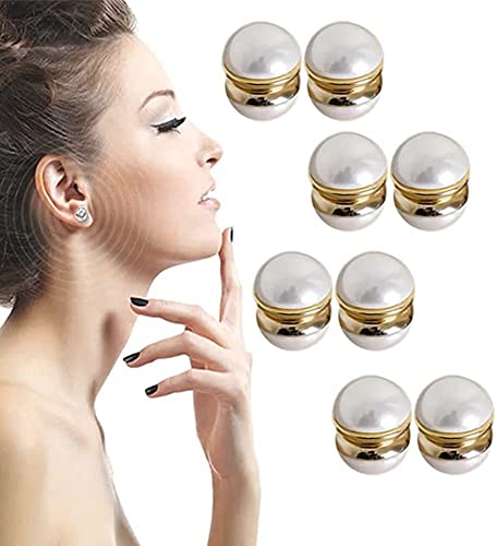 Agniz Boucles d'oreilles élégantes Lymphvity Magnésium Onyx blanc, Boucles d'oreilles double face Acupression Sli-mming, Boucles d'oreilles Lymphvity Magnetherapy (4Pair) Cover