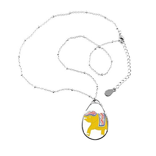 Pendentif éléphant jaune de Thaïlande en collier original pour femme