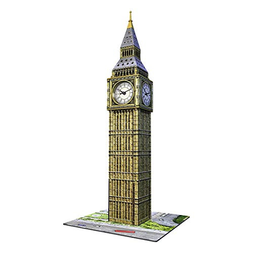 Ravensburger 3D Puzzle Bauwerke Big Ben Mit Uhr, Night Edition, Kinderpuzzle, Erwachsenenpuzzle, Puzzlespiel, Easy Click Technology, Inklusive Echter Uhr, 216 Teile, 12586 9