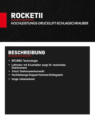 Bild 4 - KS Tools Schlagschrauber Druckluft ROCKET II 1/2" 512.0002 2300Nm I Druckluft Schlagschrauber mit 8-Lamellen Luftmotor & Hochleistungs-Doppel-Hammer-Schlagwerk