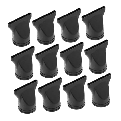 CIYODO 12 piezas Boquillas Negras para Secador de Pelo Accesorio Concentrador de Nylon Duradero Compatible con Secadores Ayuda Reducir el Encrespamiento y Aporta Brillo al Cabello