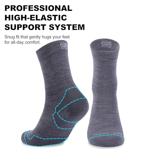 Image of No Show Athletic Socks, ZEALWOOD 3 Pairs Merino Wool Ultra-Light Running Tennis Golf Socks for Men Women