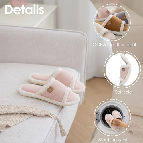 Image of GOEWY Cross Band Slippers for Women with Cozy Memory Foam Machine Washable