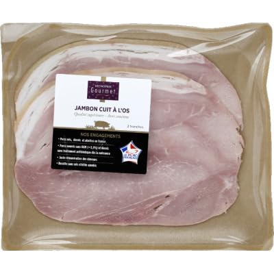 Monprix Gourmet Jambon cuit a l os - La barquette de 120g