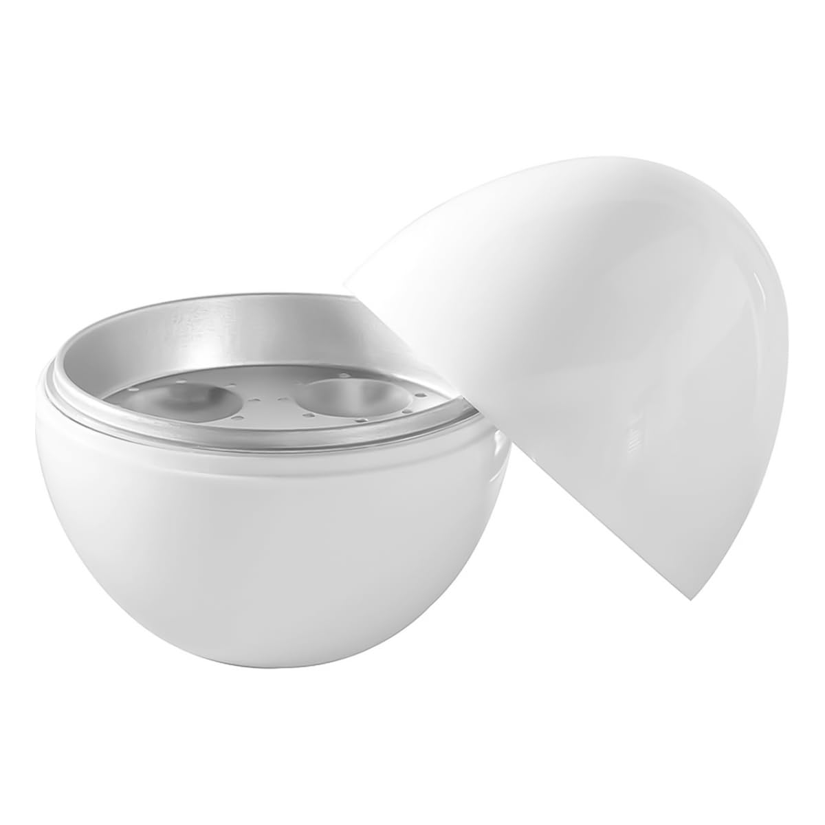 El escalfador de huevos para microondas cocina 4 huevos Hervidor y cocedor de huevos apto para lavavajillas, con placa calefactora de aluminio. compacto
