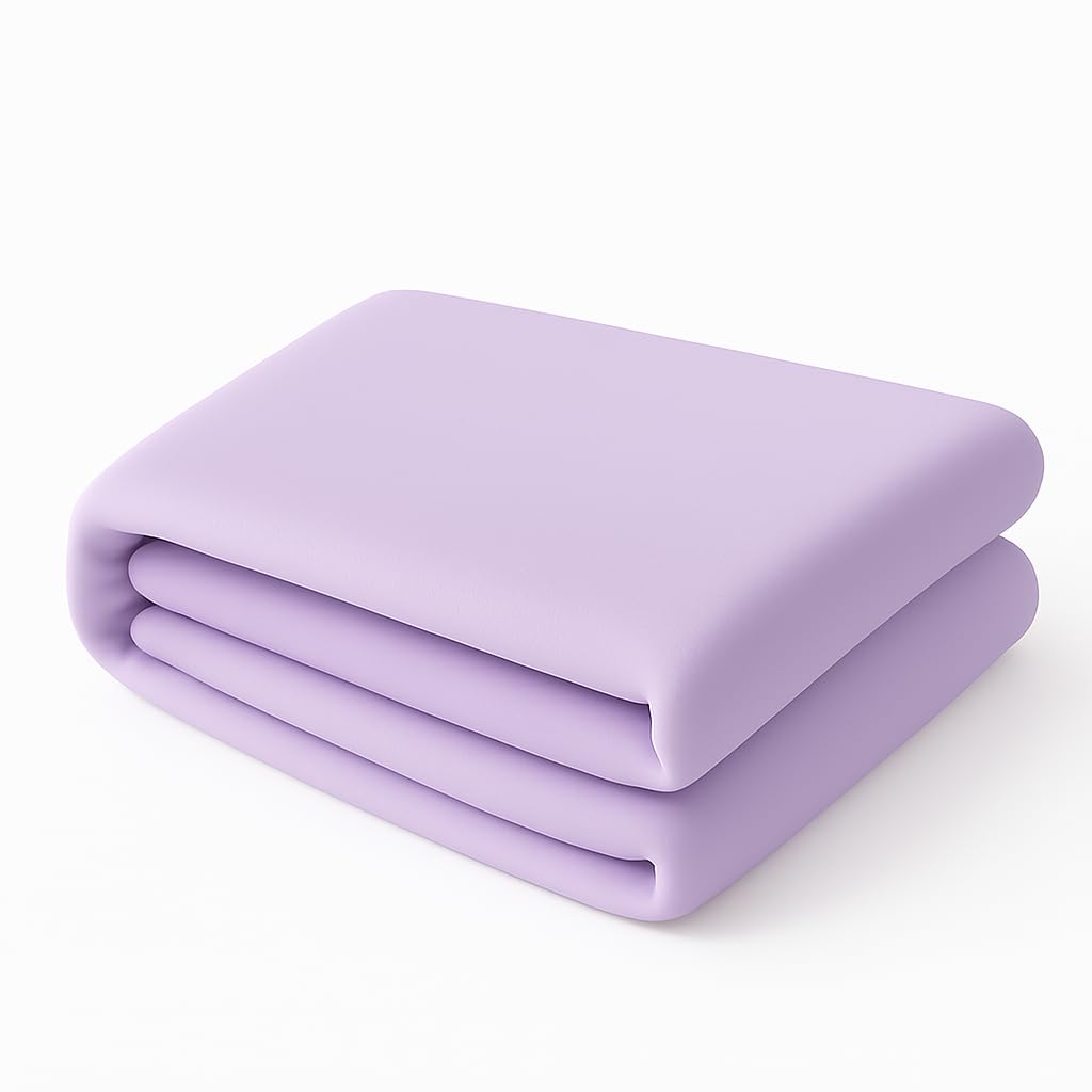 Nightzone Lilac Flat Sheet Bed Linen Soft Easy Care Polycotton Blend Plain Dyed Flat Bed Sheet (Double, )
