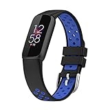 eiEuuk Watch Band Compatible with Fitbit Luxe/Luxe SE Smartwatch,Two-Tone Design Thin Soft Silicone