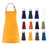WOPOKY Cotton Blend Waterproof Apron With 2 Pockets for Women Men - Cooking Kitchen Chef Arpon BBQ Work Painting - (1 Pack)