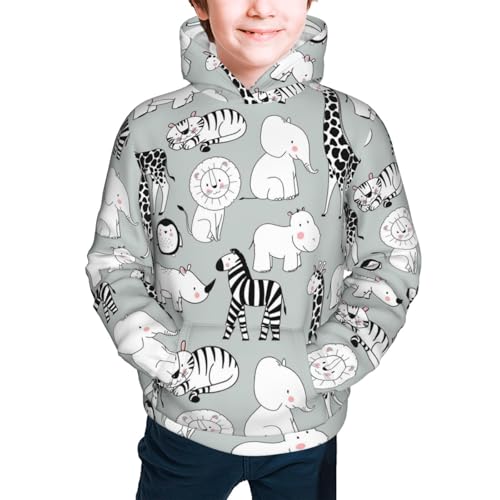 African Animals Kid Hoodies Boys Sweatshirts Girls Pullover with Pocket3