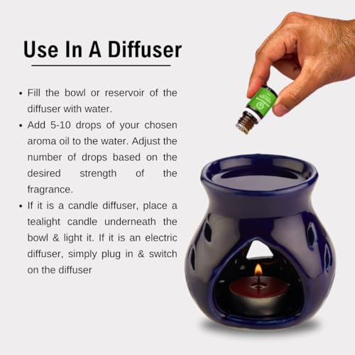 Image of ASIAN AURA Ceramic Aroma Diffuser Oil Set (10ml Each) Pack of 6| Home Fragrance & Aromatherapy | Meditation /Yoga (60 Ml, White Jasmine)