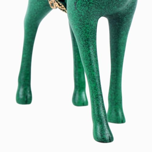 Set de dos estatuas de ciervos verdes decorativos miniatura 2